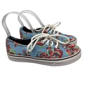Vans Star Wars Authentic Yoda Aloha Blue Floral Sneakers Womens 6.5 Skater